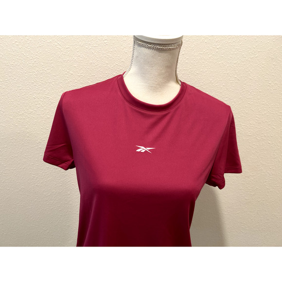 Reebok Women's Active Identity Performance Logo Tech T-Shirt Tee Training Pink - Picture 2 of 5